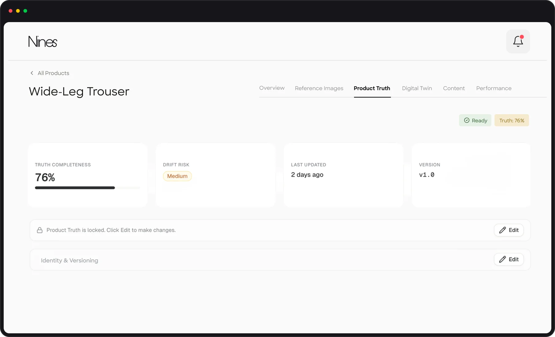 Nines workspace product truth metrics